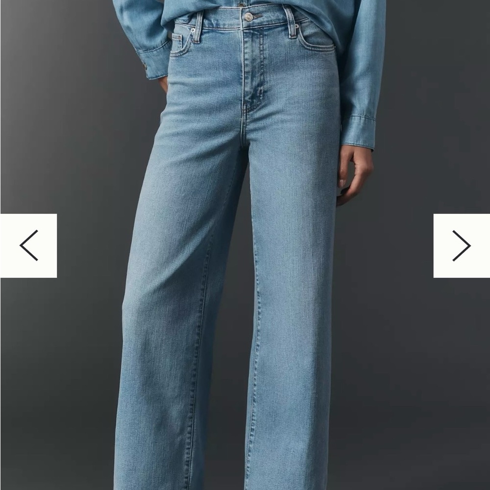 Frame La Slim Palazzo Wide Leg Jeans 23 clean wash